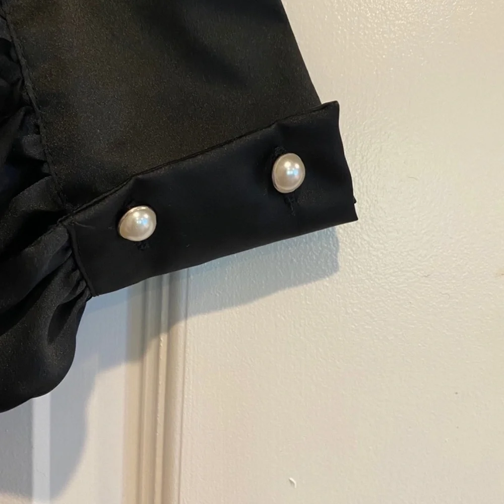 Zara Satin Effect Wrap Blouse - Picture 8 of 9